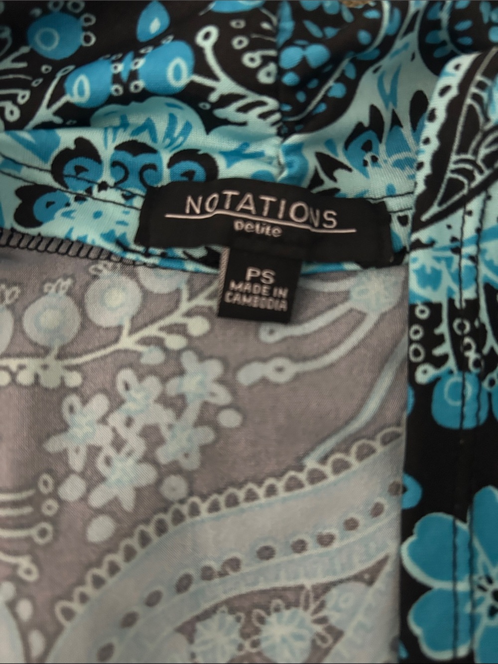 Notations Blue and Black Printed Women's Skirt - Picture 2 of 4